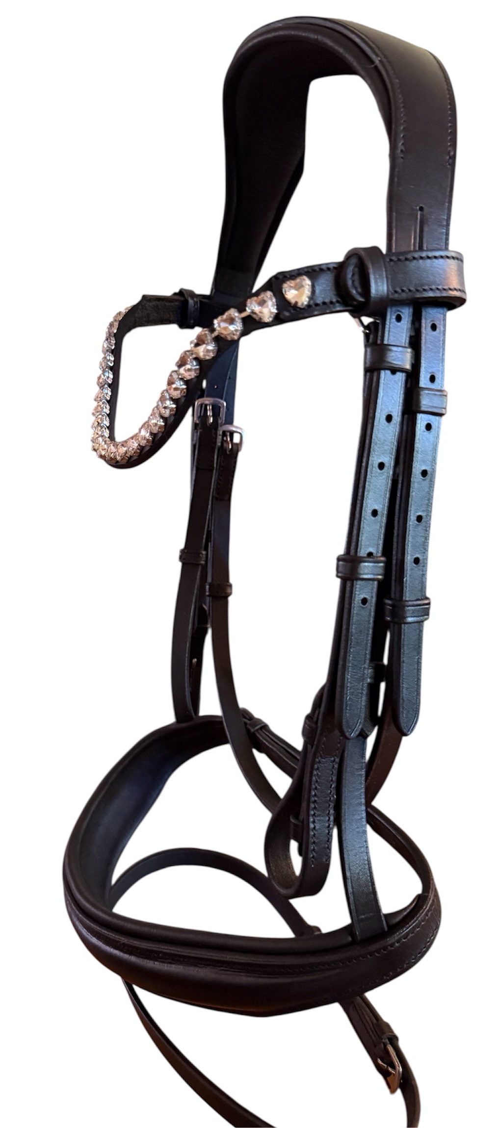 Premium Snaffle Dressage Bridle | Black Leather